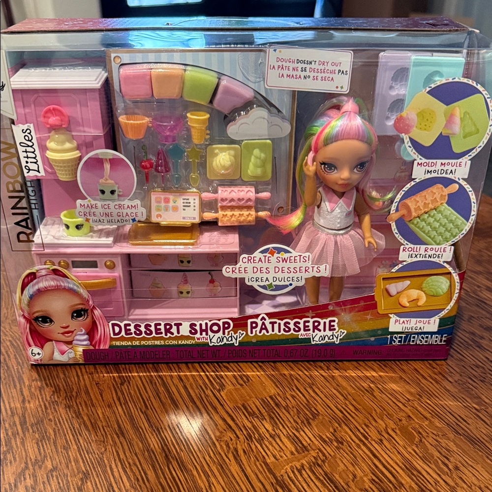 Rainbow Littles Dessert Shop Playset with Doll - Pink and Purple